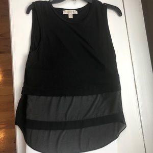 Michael Kors black sleeveless blouse- sheer bottom